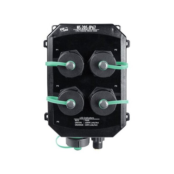 Icp Das NS-205 IP 67 switch with Din Rail built in NS-205IP67/DIN - main